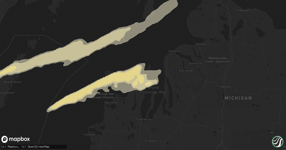 Hail map in Northport, MI on October 16, 2016