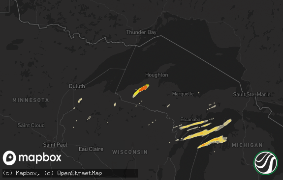 Hail map preview on 10-16-2016