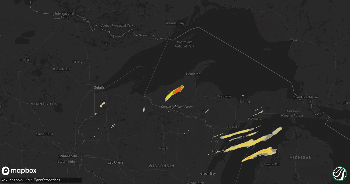 Hail map on October 16, 2016