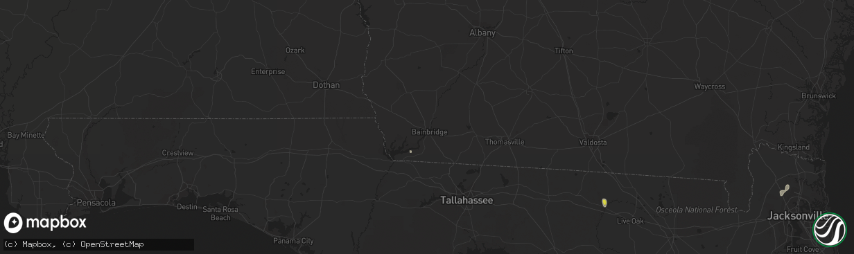 Hail map in Bainbridge, GA on October 16, 2017