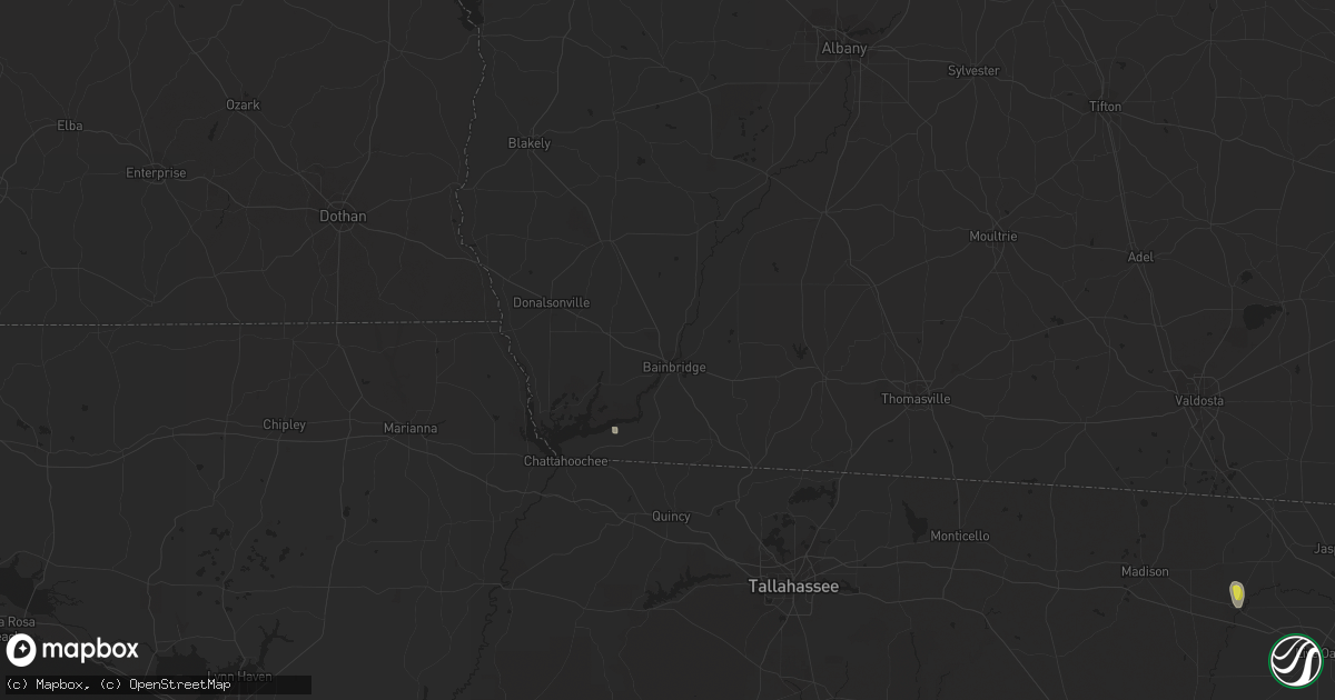 Hail map in Bainbridge, GA on October 16, 2017