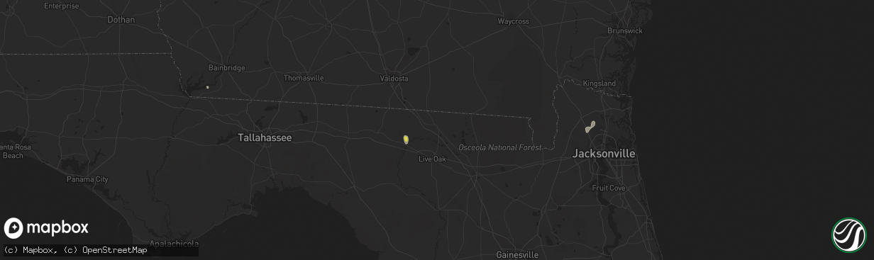 Hail map in Jasper, FL on October 16, 2017