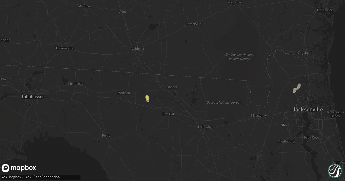Hail map in Jasper, FL on October 16, 2017