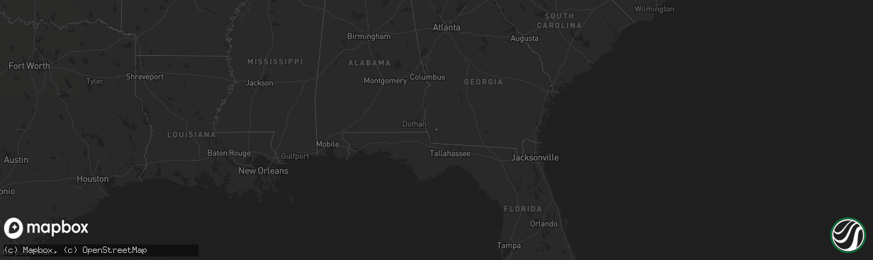 Hail map in Georgia on October 16, 2018