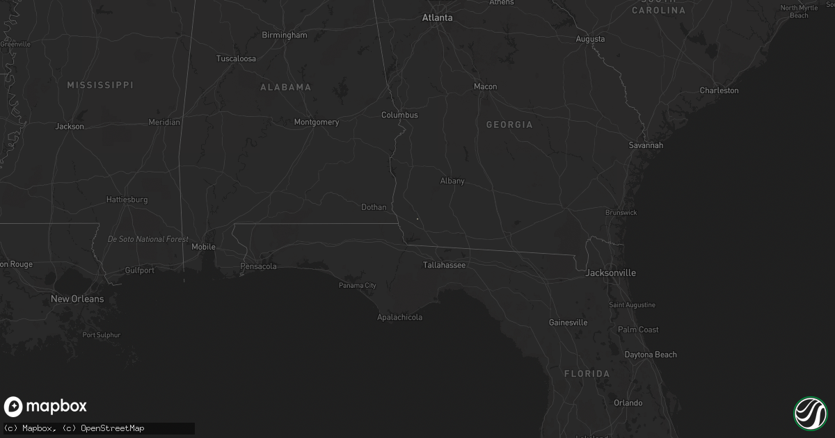 Hail map in Georgia on October 16, 2018