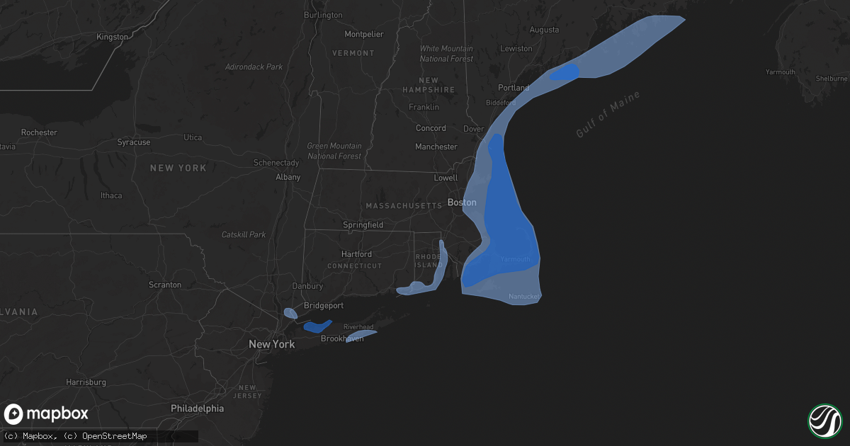 Hail map in Connecticut on October 16, 2019