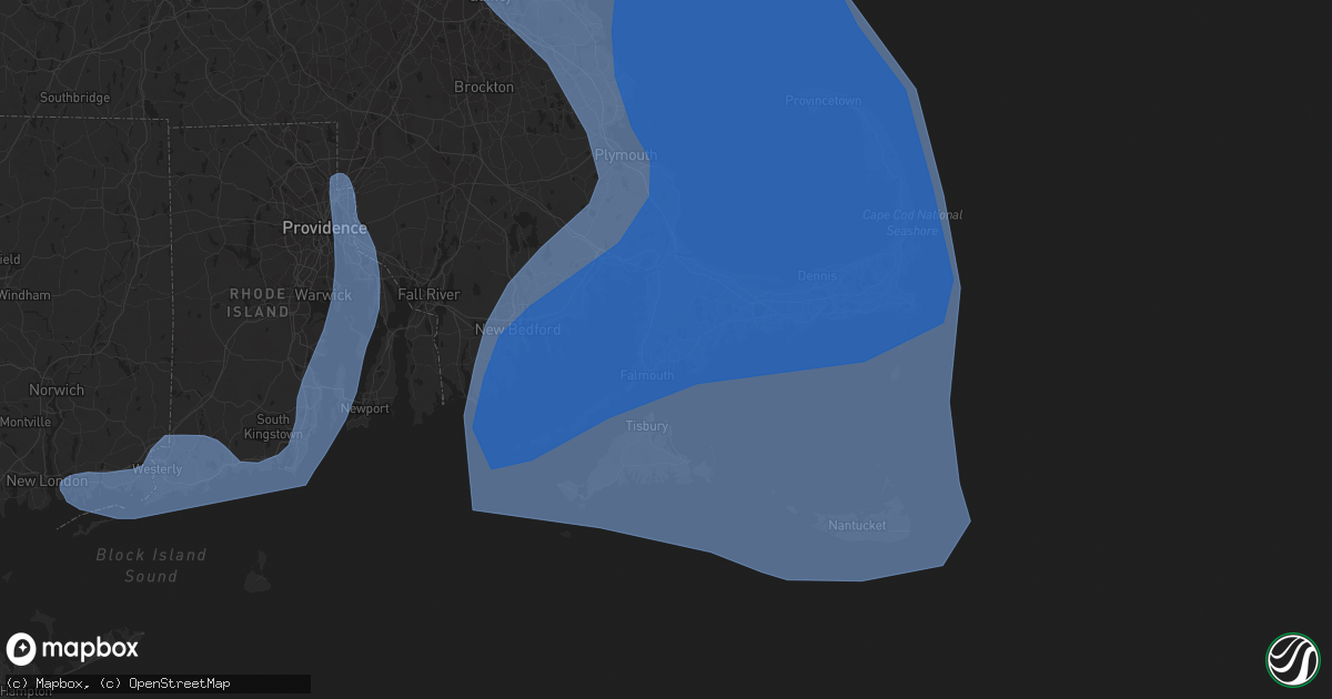 Hail map in East Falmouth, MA on October 16, 2019