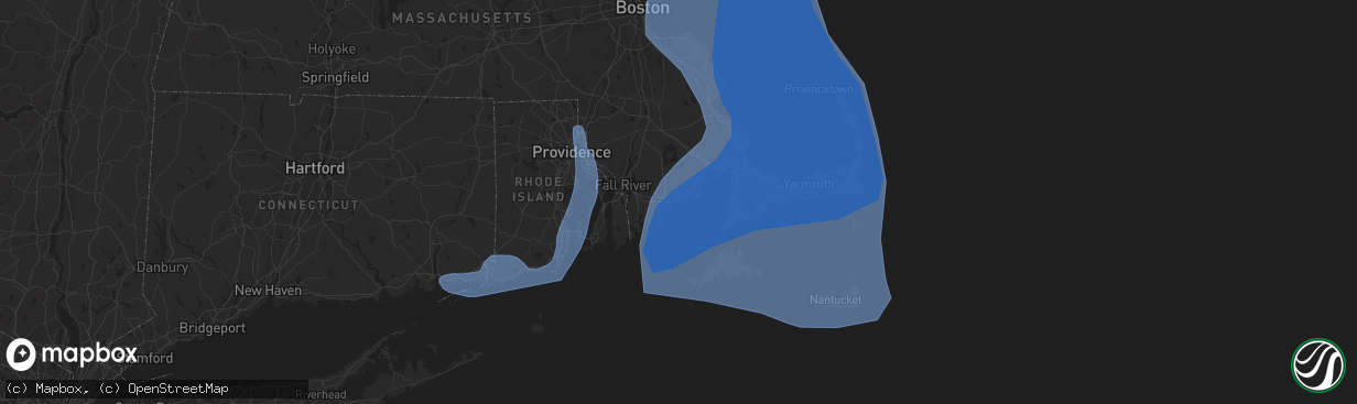 Hail map in Fairhaven, MA on October 16, 2019