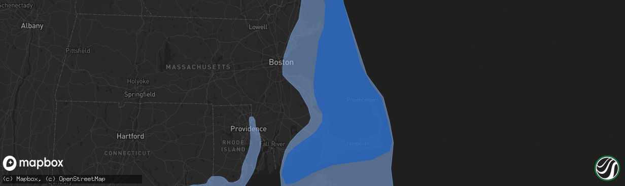 Hail map in Marshfield, MA on October 16, 2019