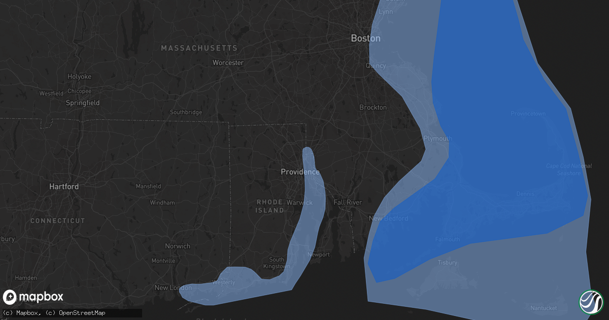 Hail map in Pawtucket, RI on October 16, 2019