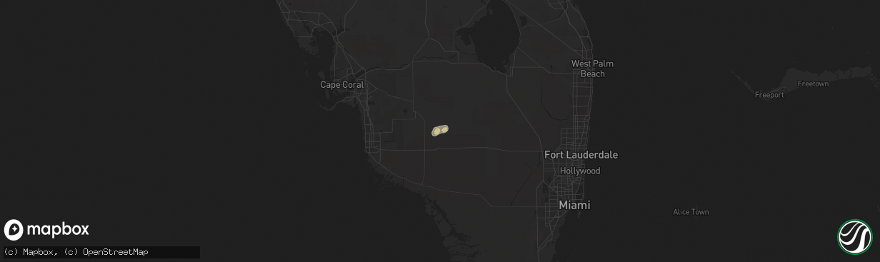 Hail map in Immokalee, FL on October 16, 2020