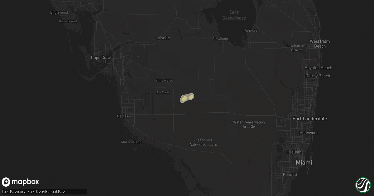Hail map in Immokalee, FL on October 16, 2020