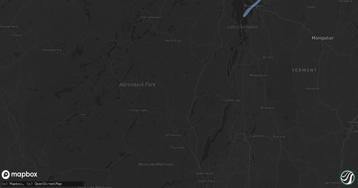 Hail map in Cadyville, NY on October 16, 2021