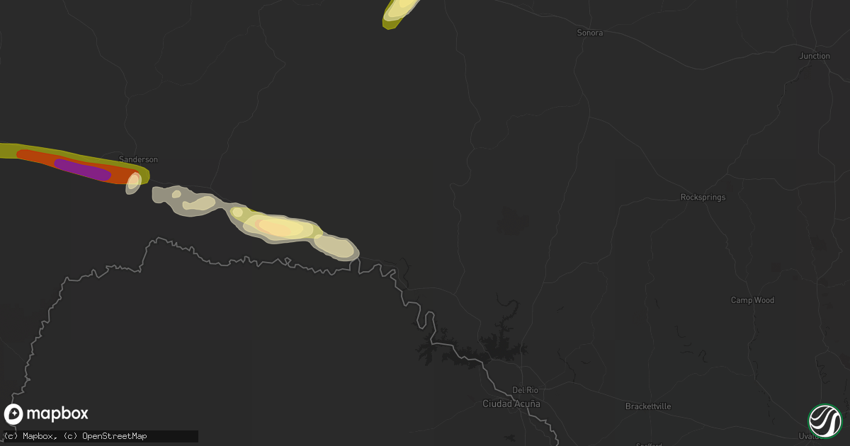 Hail map in Comstock, TX on October 16, 2022