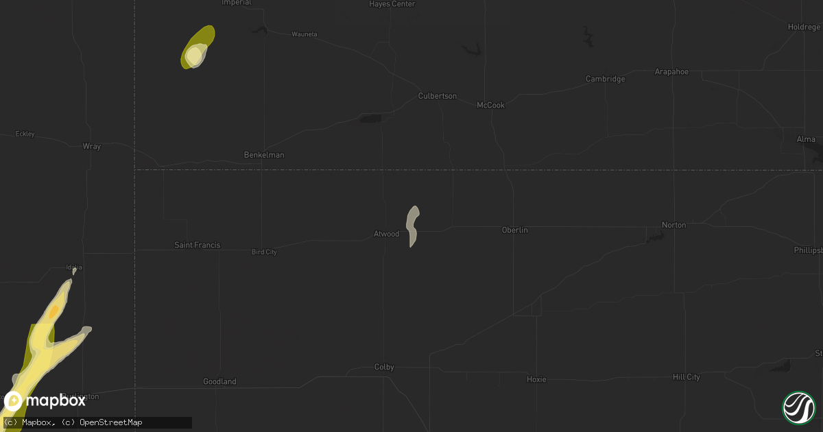 Hail map in Ludell, KS on October 16, 2025
