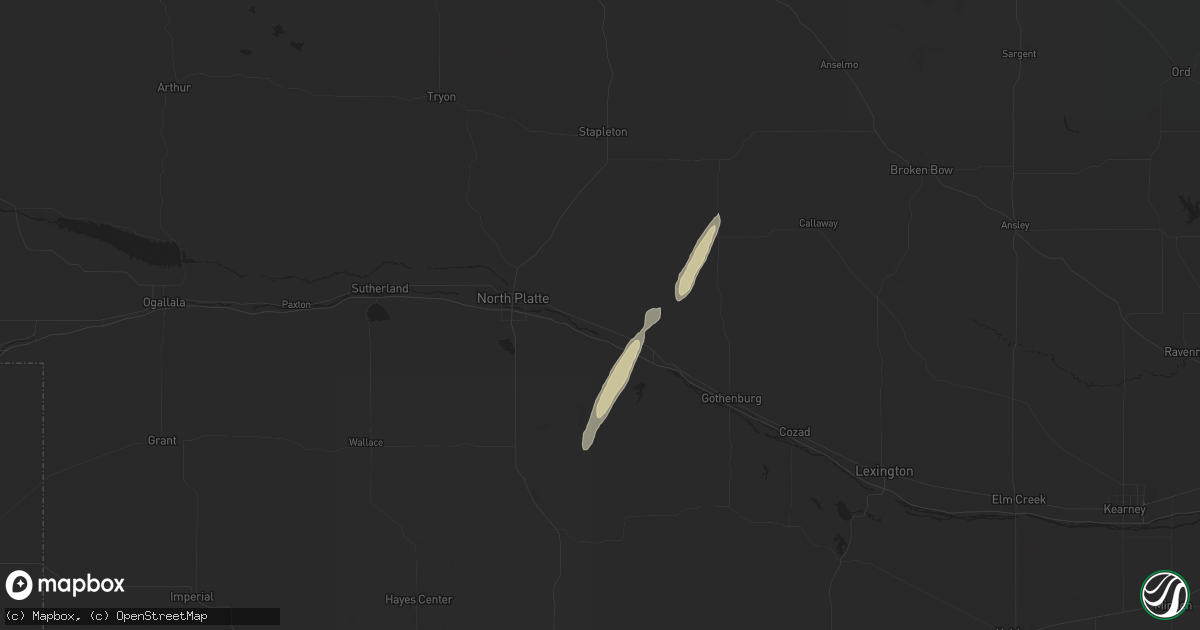 Hail map in Maxwell, NE on October 16, 2025