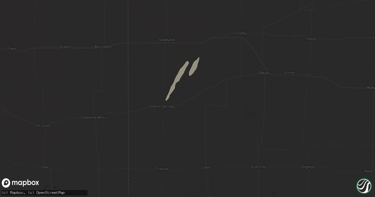 Hail map in Wallace, KS on October 16, 2025