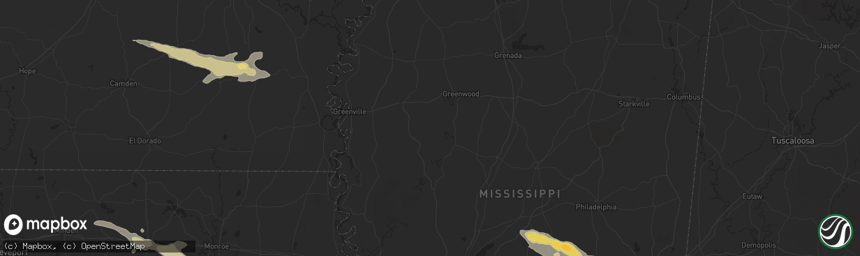 Hail map in Deville, LA on October 17, 2012