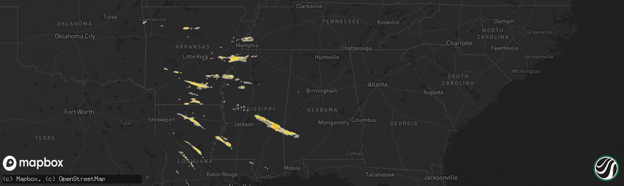 Hail map on October 17, 2012