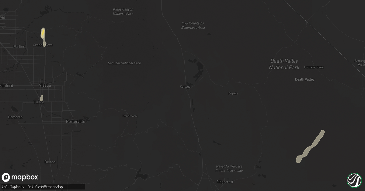 Hail map in Tulare, CA on October 17, 2015