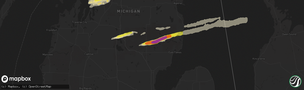Hail map in Lupton, MI on October 17, 2016