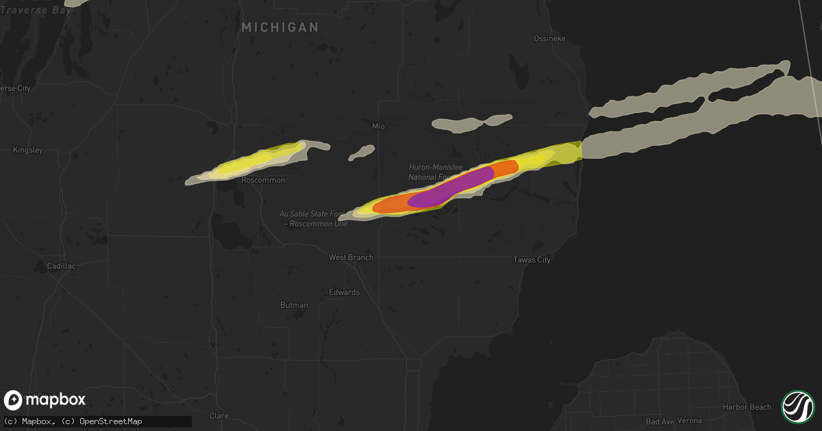 Hail map in Lupton, MI on October 17, 2016