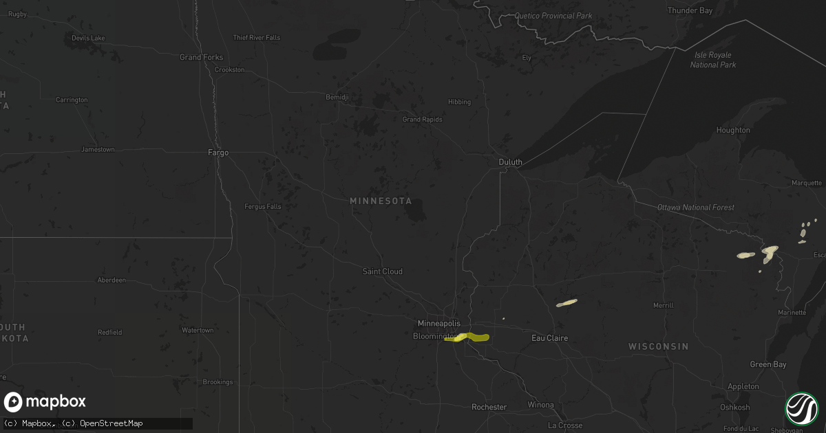 Hail map in Minnesota on October 17, 2016
