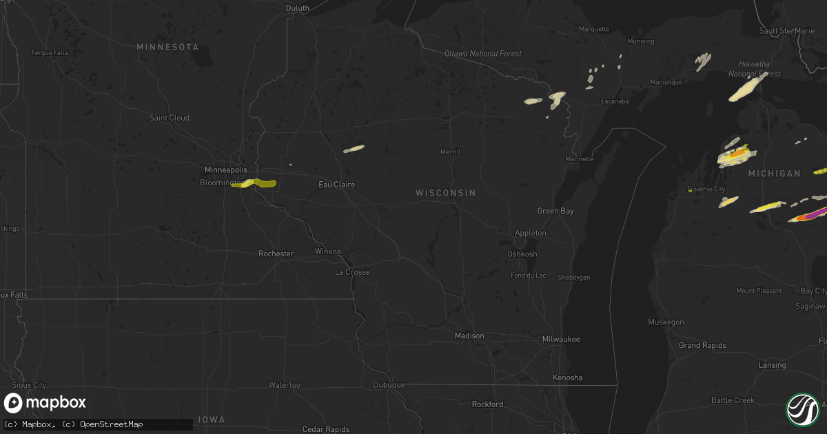 Hail map in Wisconsin on October 17, 2016