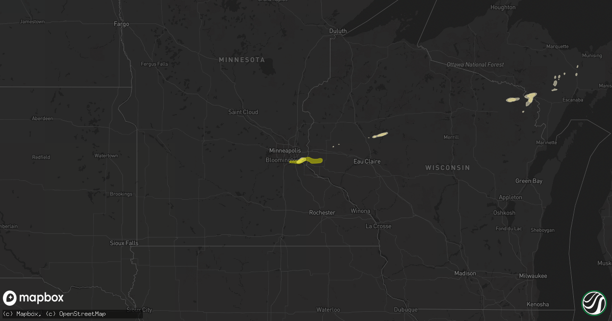 Hail map on October 17, 2016