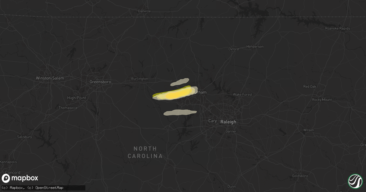 Hail map in Chapel Hill, NC on October 17, 2022