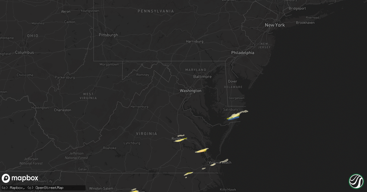 Hail map in Maryland on October 17, 2022