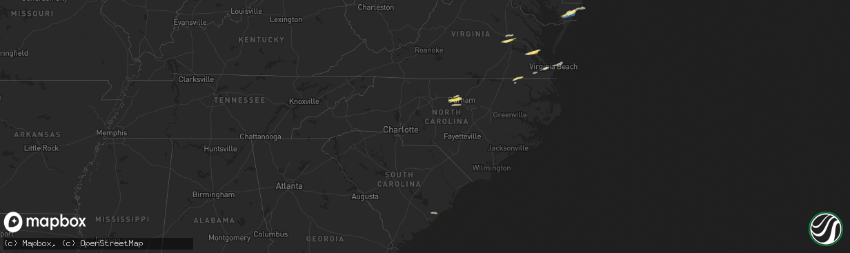 Hail map in North Carolina on October 17, 2022