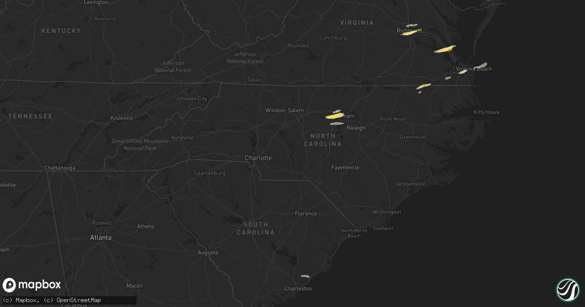 Hail map in North Carolina on October 17, 2022