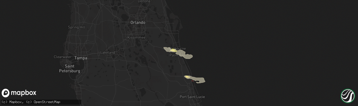 Hail map in Palm Bay, FL on October 17, 2022