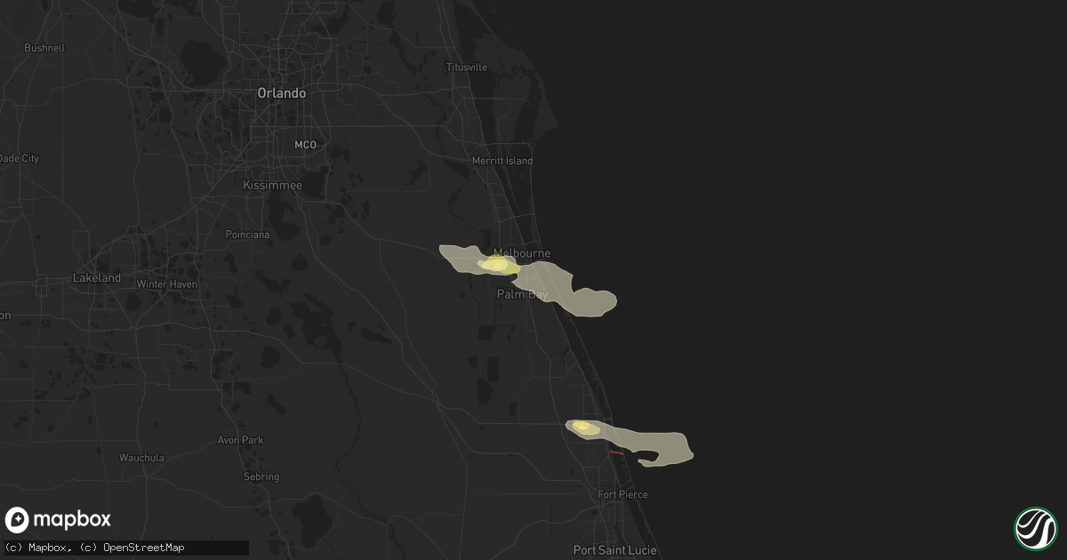 Hail map in Palm Bay, FL on October 17, 2022