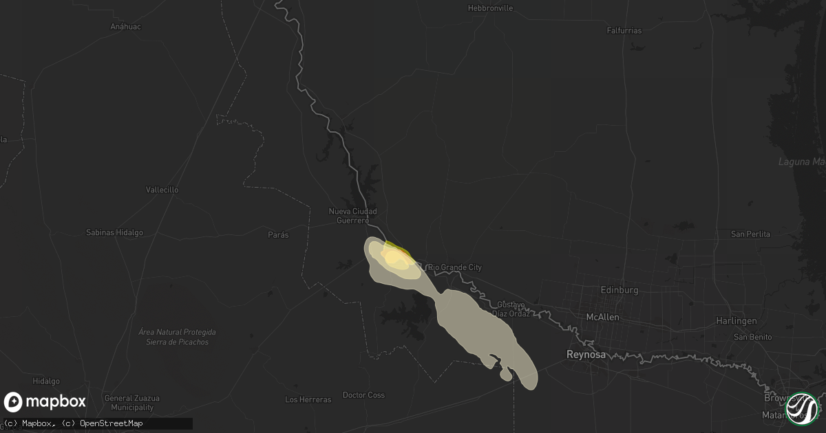 Hail map in Roma, TX on October 17, 2022