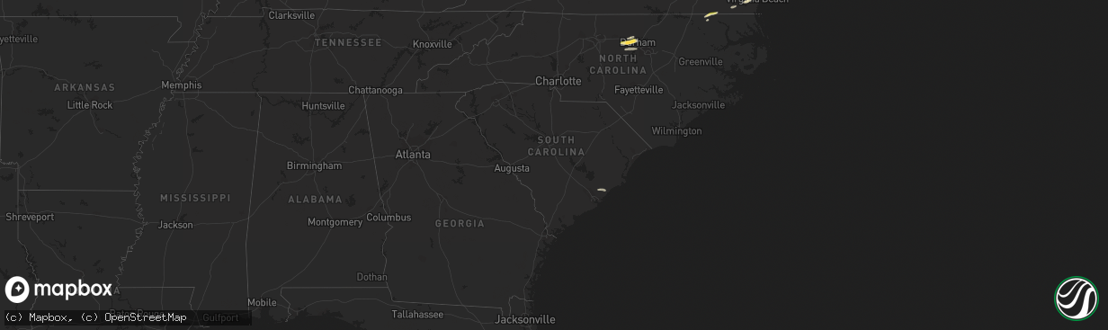 Hail map in South Carolina on October 17, 2022