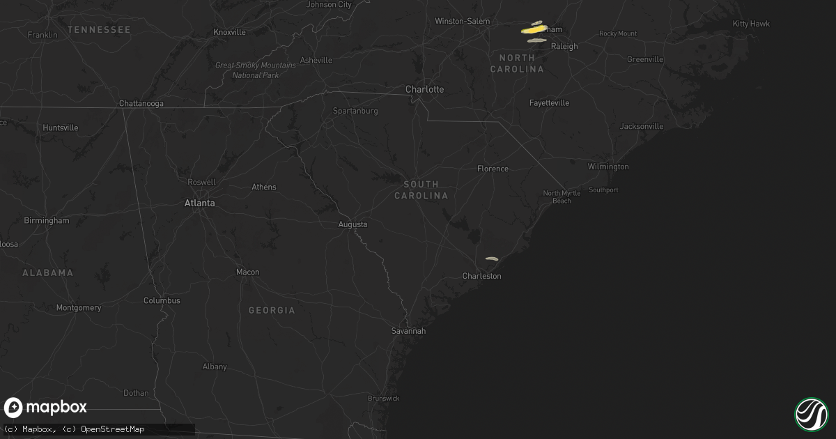 Hail map in South Carolina on October 17, 2022