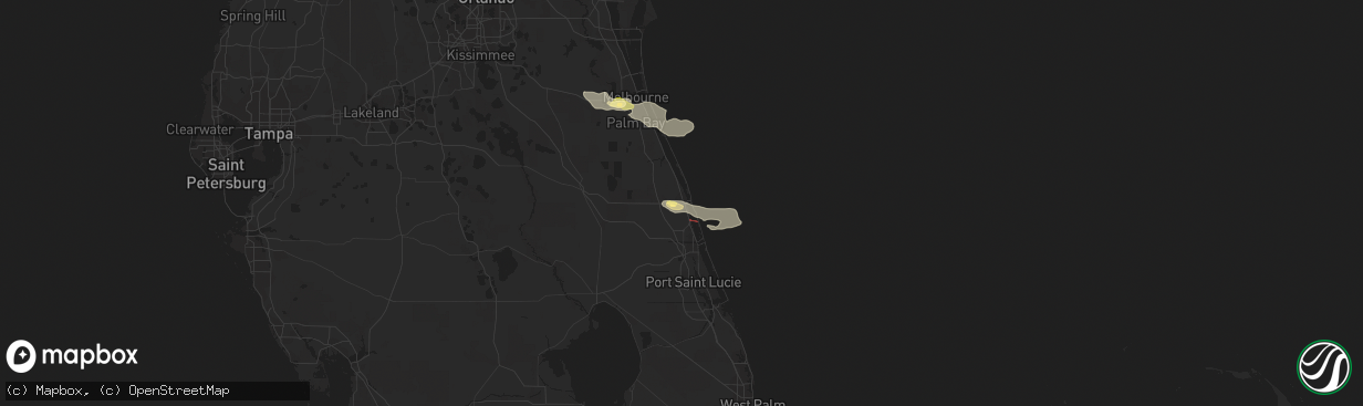 Hail map in Vero Beach, FL on October 17, 2022