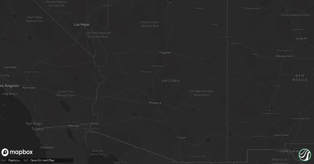 Hail map in Arizona on October 17, 2024