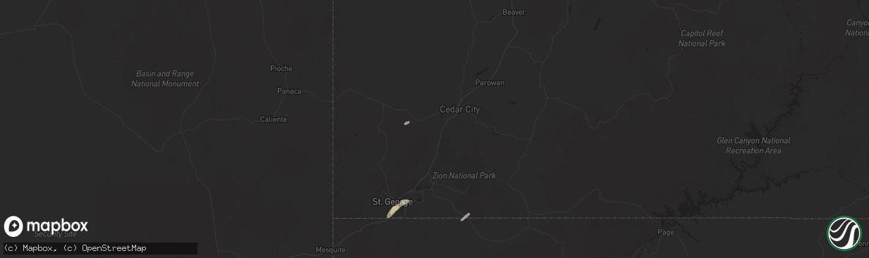 Hail map in Cedar City, UT on October 17, 2024