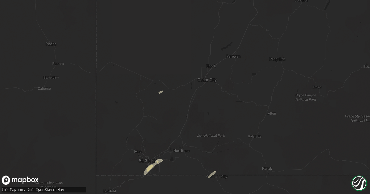 Hail map in Cedar City, UT on October 17, 2024
