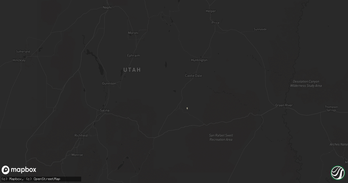 Hail map in Ferron, UT on October 17, 2024