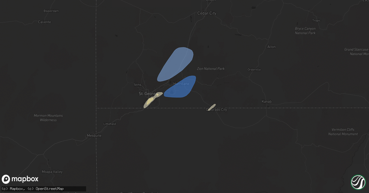 Hail map in Hurricane, UT on October 17, 2024