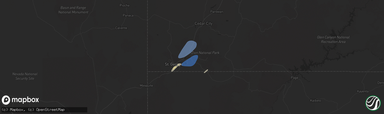 Hail map in La Verkin, UT on October 17, 2024