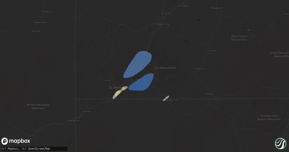 Hail map in La Verkin, UT on October 17, 2024