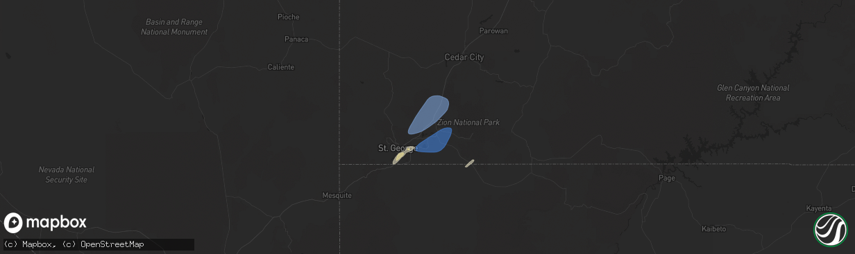 Hail map in Leeds, UT on October 17, 2024