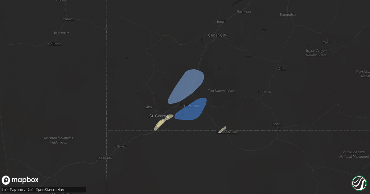 Hail map in Leeds, UT on October 17, 2024