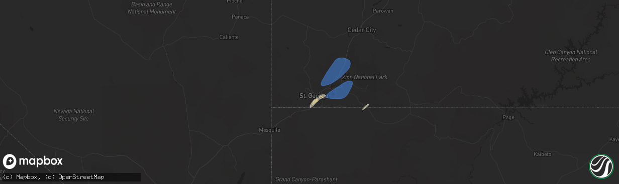 Hail map in Saint George, UT on October 17, 2024