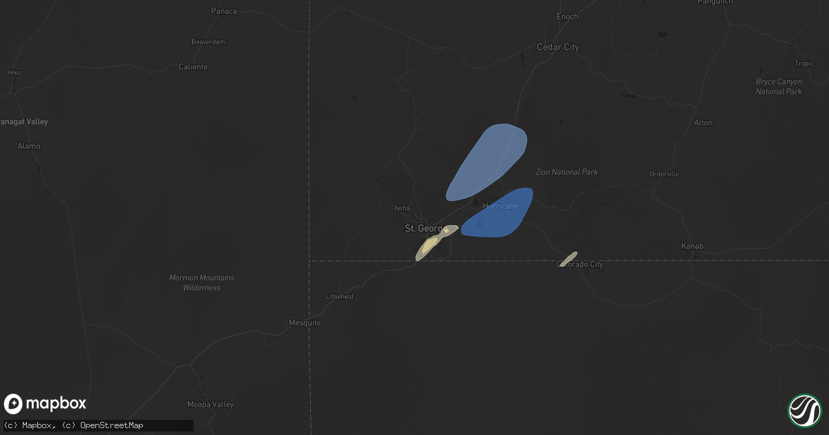 Hail map in Saint George, UT on October 17, 2024